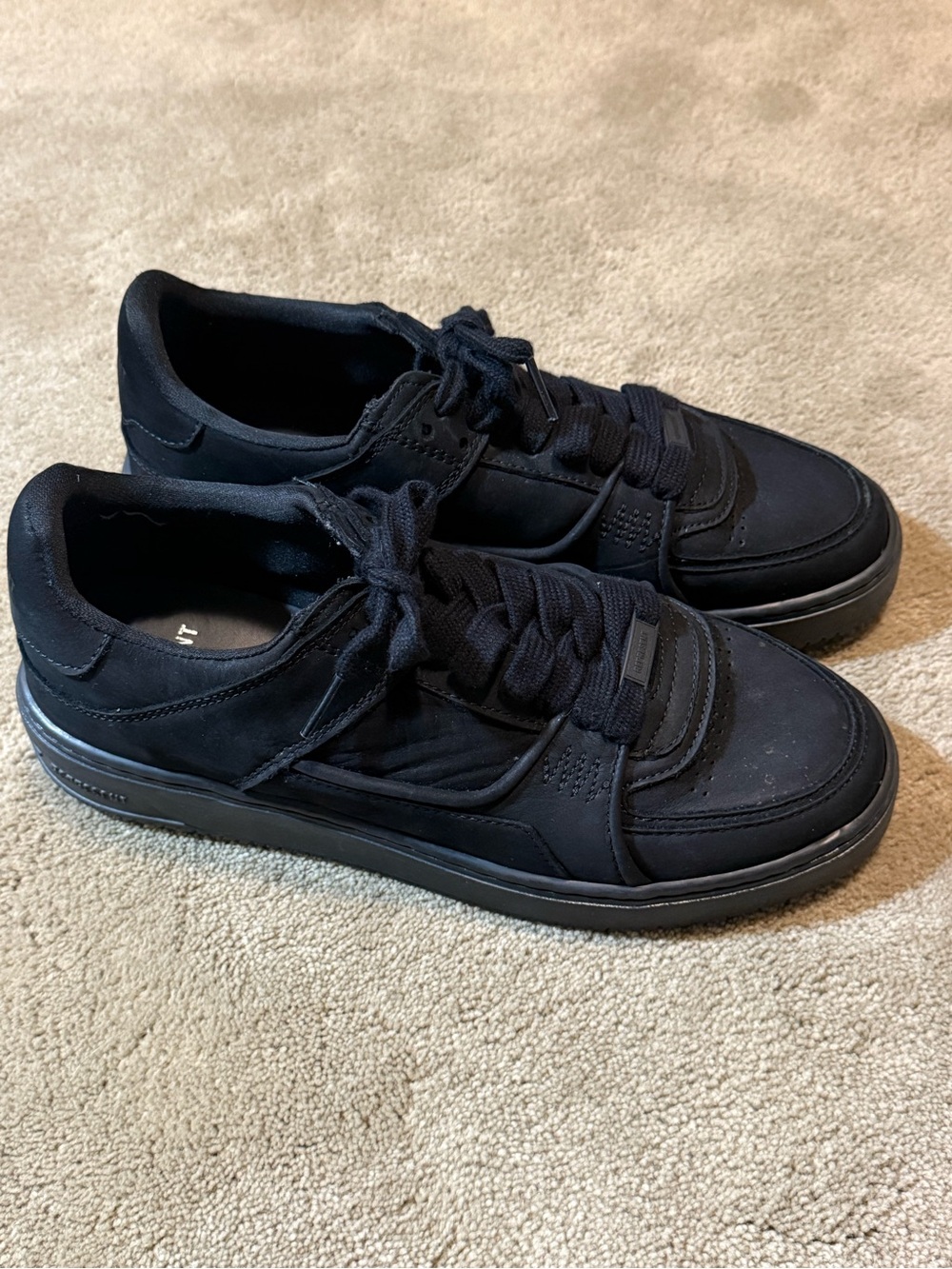 Represent Men's Apex Low Top Sneakers in all-black leather colorway
